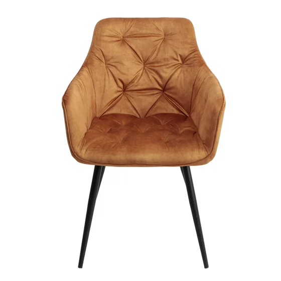 Scaun Houston, 57x59x84 cm, Metal/Catifea, Cognac picture - 2