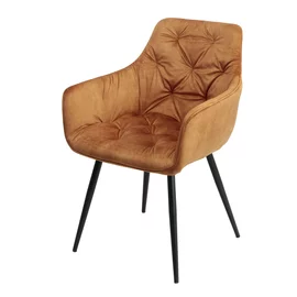 Scaun Houston, 57x59x84 cm, Metal/Catifea, Cognac
