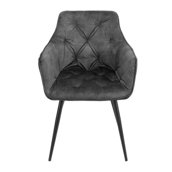 Scaun Houston, 57x59x84 cm, Metal/Catifea, Gri Inchis picture - 2