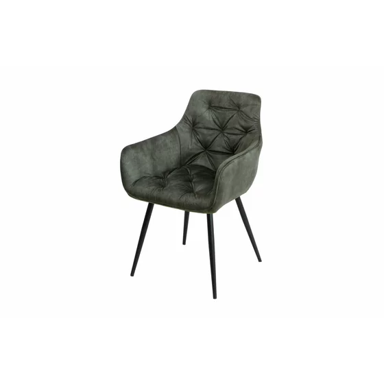 Scaun Houston, 57x59x84 cm, Metal/Catifea, Verde picture - 1