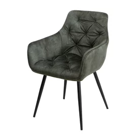 Scaun Houston, 57x59x84 cm, Metal/Catifea, Verde