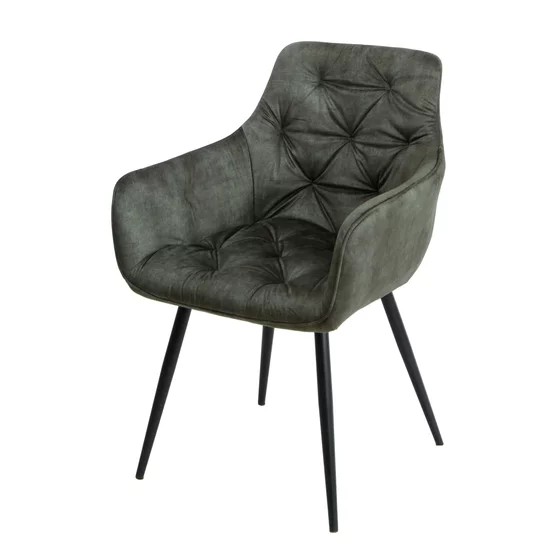 Scaun Houston, 57x59x84 cm, Metal/Catifea, Verde picture - 1