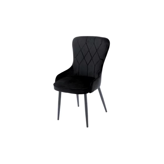 Scaun Latina, 52x55x91 cm, Catifea, Negru picture - 1