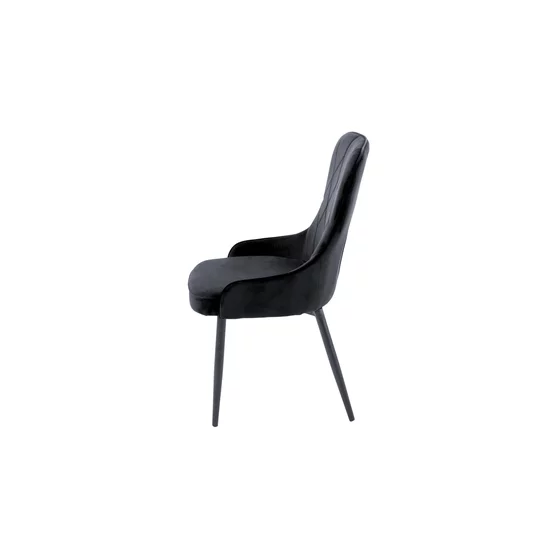 Scaun Latina, 52x55x91 cm, Catifea, Negru picture - 4
