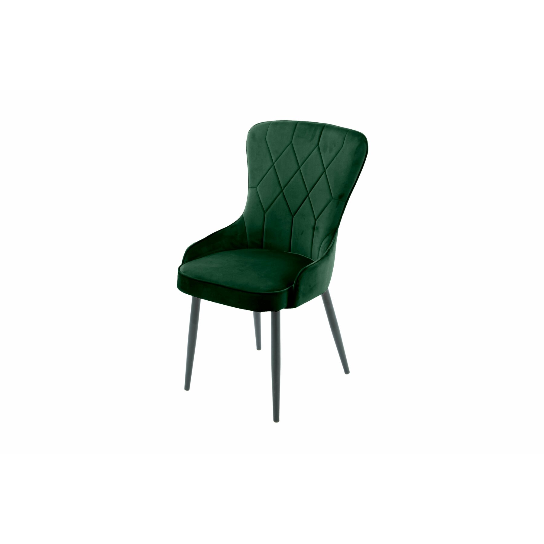 Scaun Latina, 52x55x91 cm, Catifea, Verde inchis