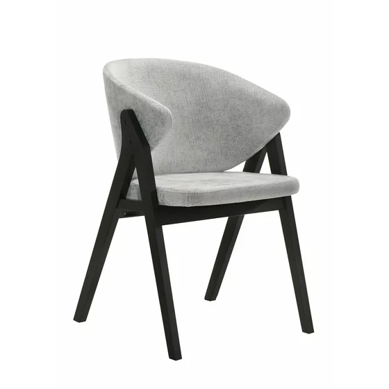 Scaun Louis, 56x62x82.5 cm, Lemn/Stofa - Negru/Gri Deschis picture - 1