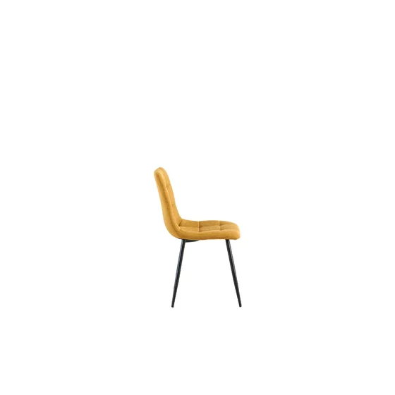 Scaun Mady, 44.5x52.5x88 cm, Stofa, Galben picture - 4