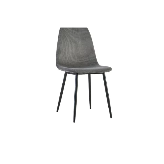 Scaun Maria 44.5x53x88 cm, Catifea Raiata, Gri Inchis picture - 7