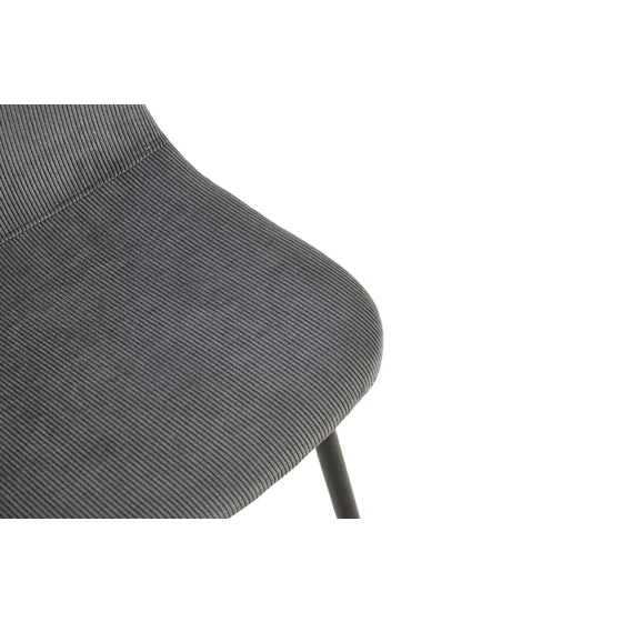 Scaun Maria 44.5x53x88 cm, Catifea Raiata, Gri Inchis picture - 4