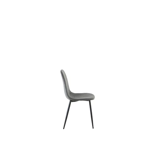 Scaun Maria 44.5x53x88 cm, Catifea Raiata, Gri Inchis picture - 5