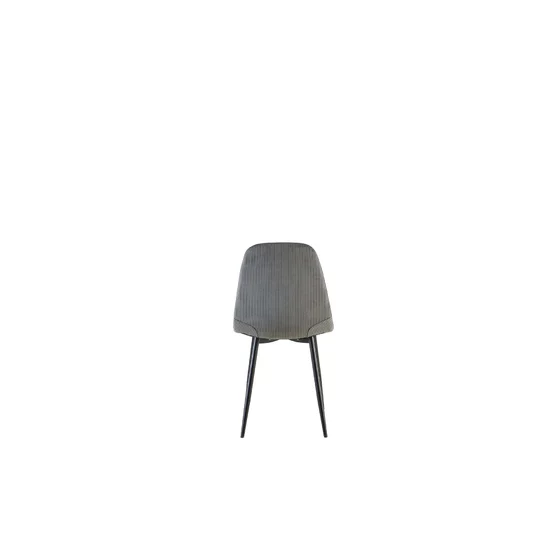 Scaun Maria 44.5x53x88 cm, Catifea Raiata, Gri Inchis picture - 6