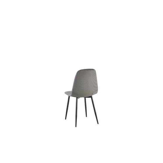Scaun Maria 44.5x53x88 cm, Catifea Raiata, Gri Inchis picture - 2