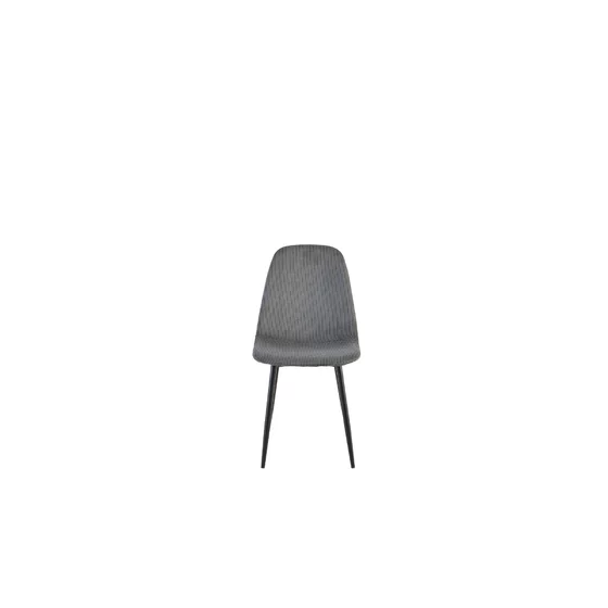 Scaun Maria 44.5x53x88 cm, Catifea Raiata, Gri Inchis picture - 3