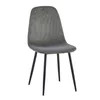 Scaun Maria 44.5x53x88 cm, Catifea Raiata, Gri Inchis picture - 1