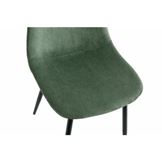 Scaun Maria 44.5x53x88 cm, Catifea Raiata, Verde picture - 7