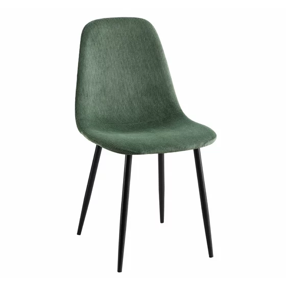 Scaun Maria 44.5x53x88 cm, Catifea Raiata, Verde picture - 1
