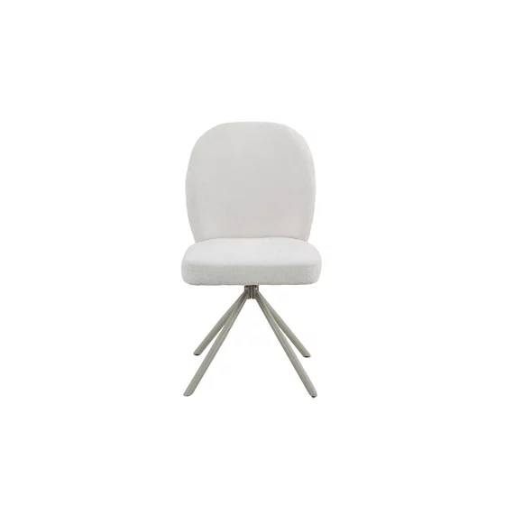 Scaun Noris, 47.5x62x90.5 h cm, Stofa, Alb picture - 2