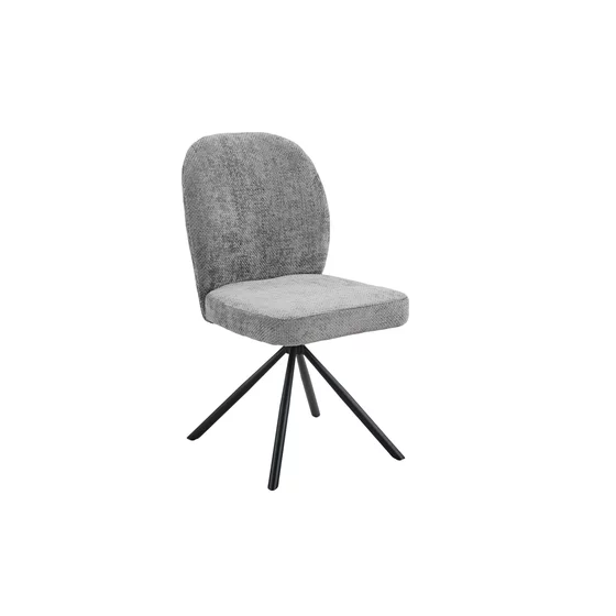 Scaun Noris, 47.5x62x90.5 h cm, Stofa, Negru/Gri picture - 1