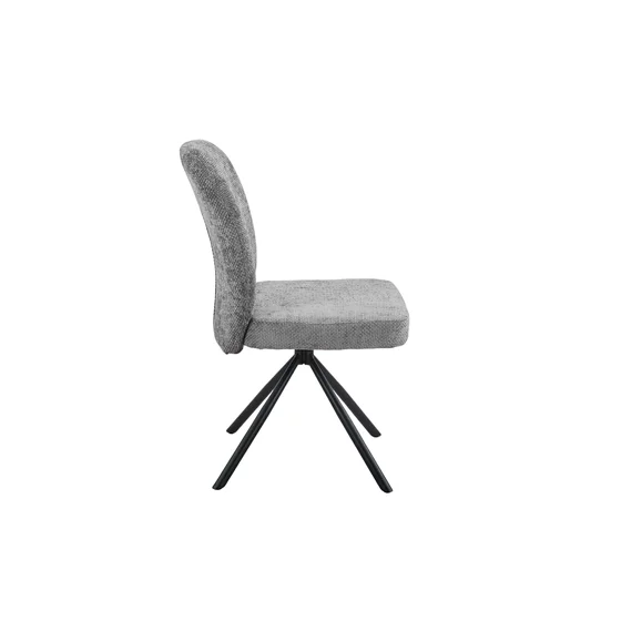 Scaun Noris, 47.5x62x90.5 h cm, Stofa, Negru/Gri picture - 3