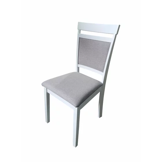Scaun Omer, 44x50x90 cm, Lemn, Alb/Stofa Gri picture - 1
