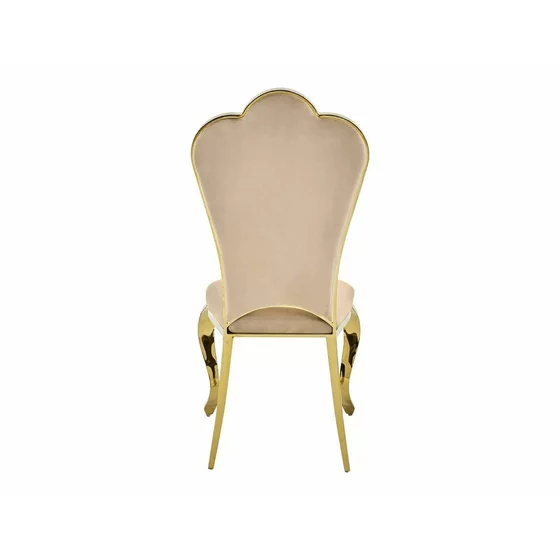 Scaun Queen, 53x59x111 cm, Metal/Stofa, Auriu/Beige picture - 3