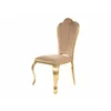 Scaun Queen, 53x59x111 cm, Metal/Stofa, Auriu/Beige picture - 4