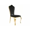 Scaun Queen, 53x59x111 cm, Metal/Stofa, Auriu/Negru picture - 1