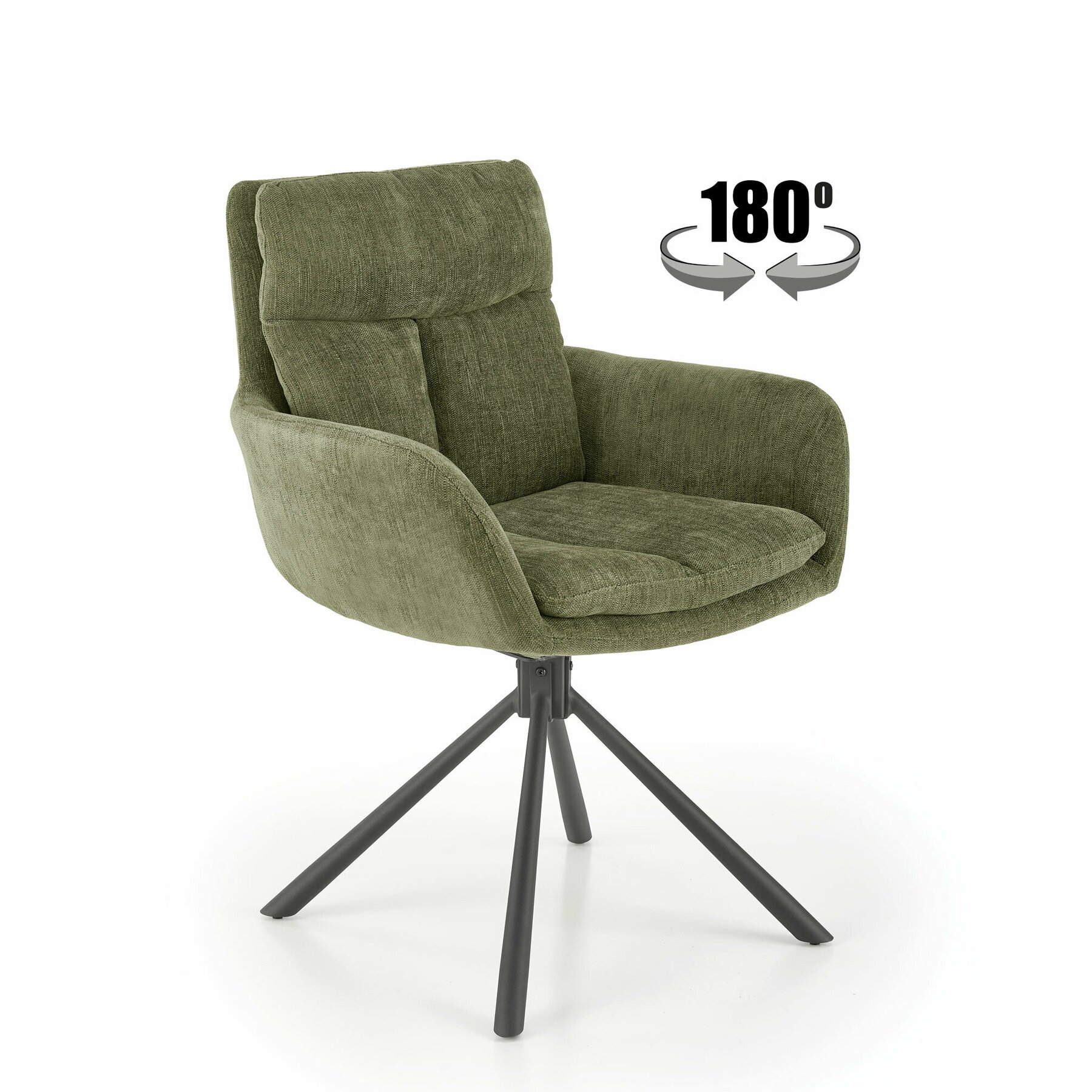 Scaun Rotativ Hadsund 495, 60x65x87 cm, Stofa, Verde Olive