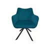 Scaun Rotativ Jade, 61x68x86 cm, Stofa Tip Catifea Albastru picture - 1