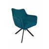 Scaun Rotativ Jade, 61x68x86 cm, Stofa Tip Catifea Albastru picture - 2