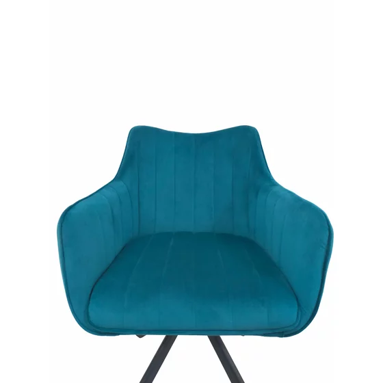 Scaun Rotativ Jade, 61x68x86 cm, Stofa Tip Catifea Albastru picture - 6