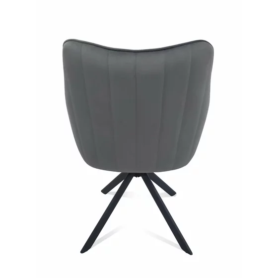 Scaun Rotativ Jade, 61x68x86 cm, Stofa Tip Catifea Gri picture - 2