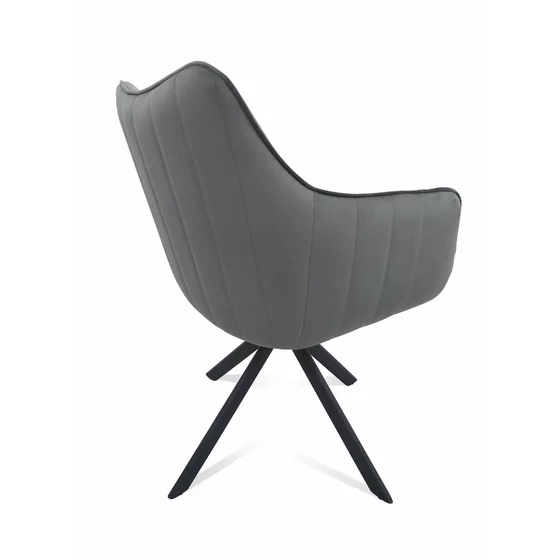 Scaun Rotativ Jade, 61x68x86 cm, Stofa Tip Catifea Gri picture - 3