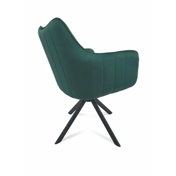 Scaun Rotativ Jade, 61x68x86 cm, Stofa Tip Catifea Verde picture - 2
