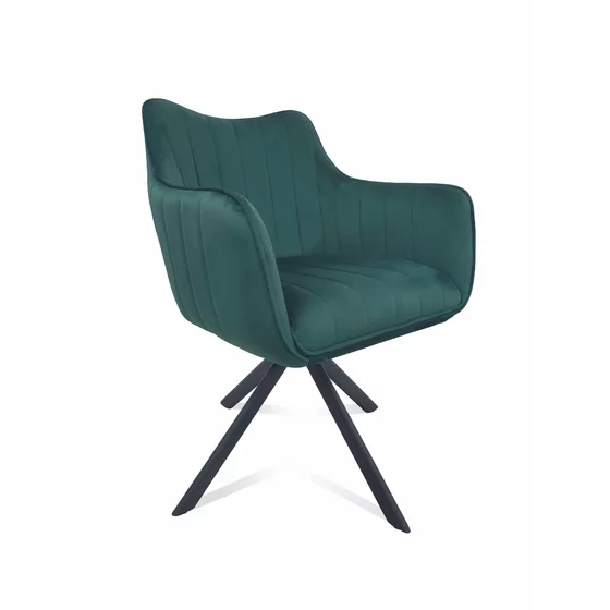 Scaun Rotativ Jade, 61x68x86 cm, Stofa Tip Catifea Verde picture - 5