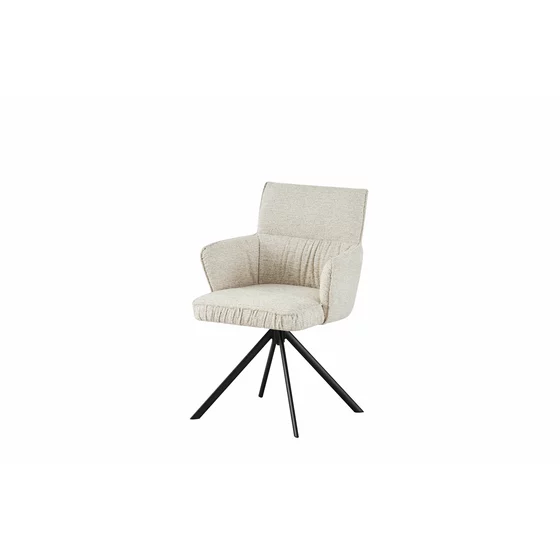 Scaun Rotativ Luper,  56x62x86 cm, Metal/Stofa, Cream picture - 1