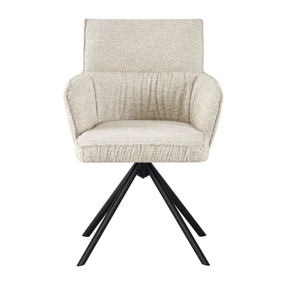 Scaun Rotativ Luper,  56x62x86 cm, Metal/Stofa, Cream picture - 2