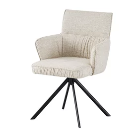 Scaun Rotativ Luper,  56x62x86 cm, Metal/Stofa, Cream