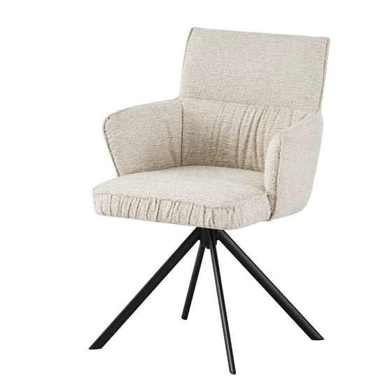 Scaun Rotativ Luper,  56x62x86 cm, Metal/Stofa, Cream picture - 1