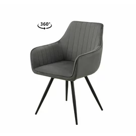 Scaun Rotativ Misty, Stofa Catifea Gri, 57x60x83,5 H cm