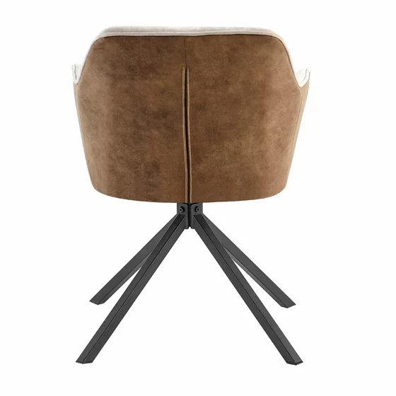Scaun Rotativ Patti, 58x60x81 cm, Stofa, Beige-Maro picture - 4