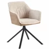 Scaun Rotativ Patti, 58x60x81 cm, Stofa, Beige-Maro picture - 1