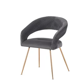 Scaun Seul, 58x57x77 cm, Catifea, Gri Inchis