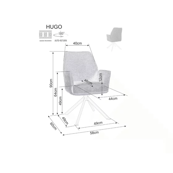 Scaun Skog 145 Brego, 58x60x90 cm, Stofa, Olive picture - 5