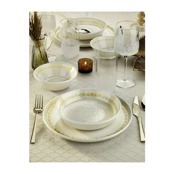 Serviciu de masa pentru cina (18 bucati) Ivory-MCH-04-18-PRC, Portelan, Maro/Alb picture - 2