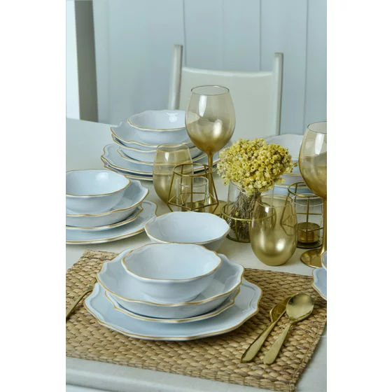 Serviciu de masa pentru cina (24 bucati) Ivory-275KRM2222, Ceramica, Alb picture - 1