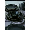 Serviciu de masa pentru cina (24 bucati) Ivory-275KRM2223, Ceramica, Negru picture - 3