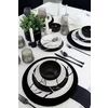 Serviciu de masa pentru cina (24 bucati) Ivory-275KRM2337, Ceramica, Alb/Negru picture - 2