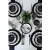 Serviciu de masa pentru cina (24 bucati) Ivory-275KRM2337, Ceramica, Alb/Negru picture - 5