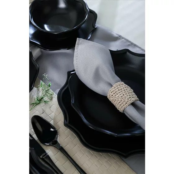 Serviciu de masa pentru cina (24 bucati) Ivory-275KRM2341, Ceramica,  Negru picture - 4
